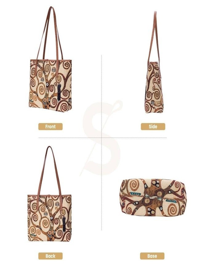Signare Tapestry Shoulder Bag for Woman Travel or Work Tote Bags for Women In Gustav Klimt Tree of Life Design|COLL-ART-GK-TREE - Image 2