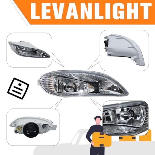 LEVANLIGHT Fog Lights Clear Lens Front Driving Lamps For Toyota Camry 2002-2004|Corolla 2005-2008|Solara 2002-2003 W/ 9006 12V 55W Halogen Bulb|Switch and Wiring Kit |81220-AA011,81210-AA0112 - Image 4