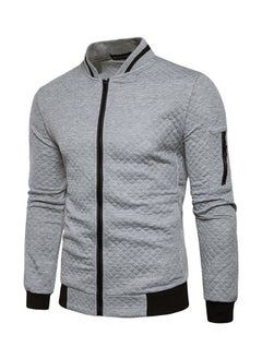 KUYING Zipper Cardigan Stand Up Collar Casual Sports Top  - Image 1