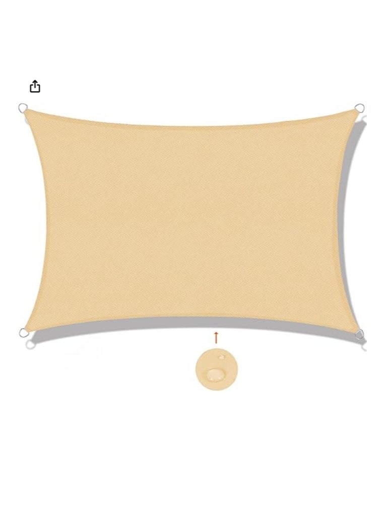 Generic Sunny Guard Rectangular Waterproof Windproof UV Protection Sunshade for Patio, Outdoor, and Porch, Sand, 5 x 6m  - Image 1