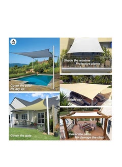 Generic Sunny Guard Rectangular Waterproof Windproof UV Protection Sunshade for Patio, Outdoor, and Porch, Sand, 5 x 6m  - Image 3