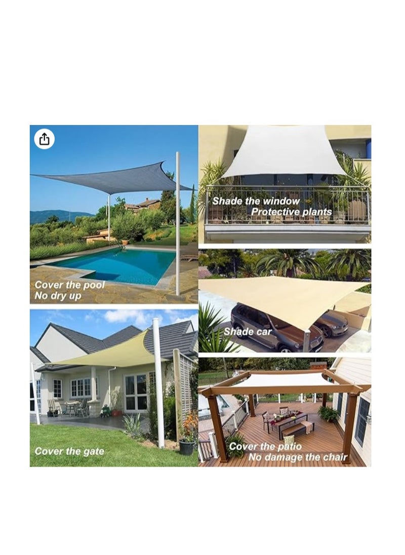 Generic Sunny Guard Rectangular Waterproof Windproof UV Protection Sunshade for Patio, Outdoor, and Porch, Sand, 5 x 6m  - Image 3