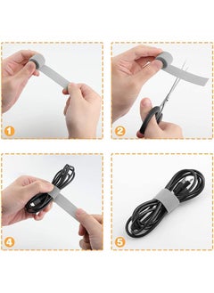 SMILEE 1 Roll Reusable Cable Ties 0.6X197 Inch 15Mmx5M Multi Purpose Hook And Loop Black Cord Organization Straps  - Image 4