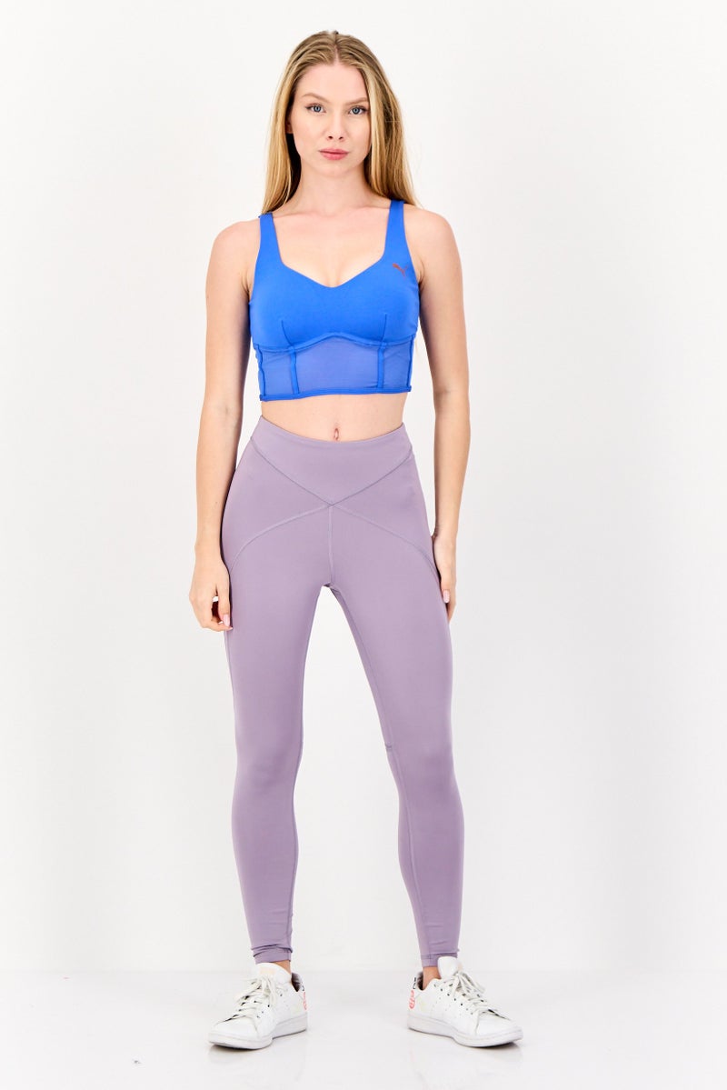PUMA Puma x Pamela Reif Women Brand Logo Padded Sports Bra, Blue - Image 4