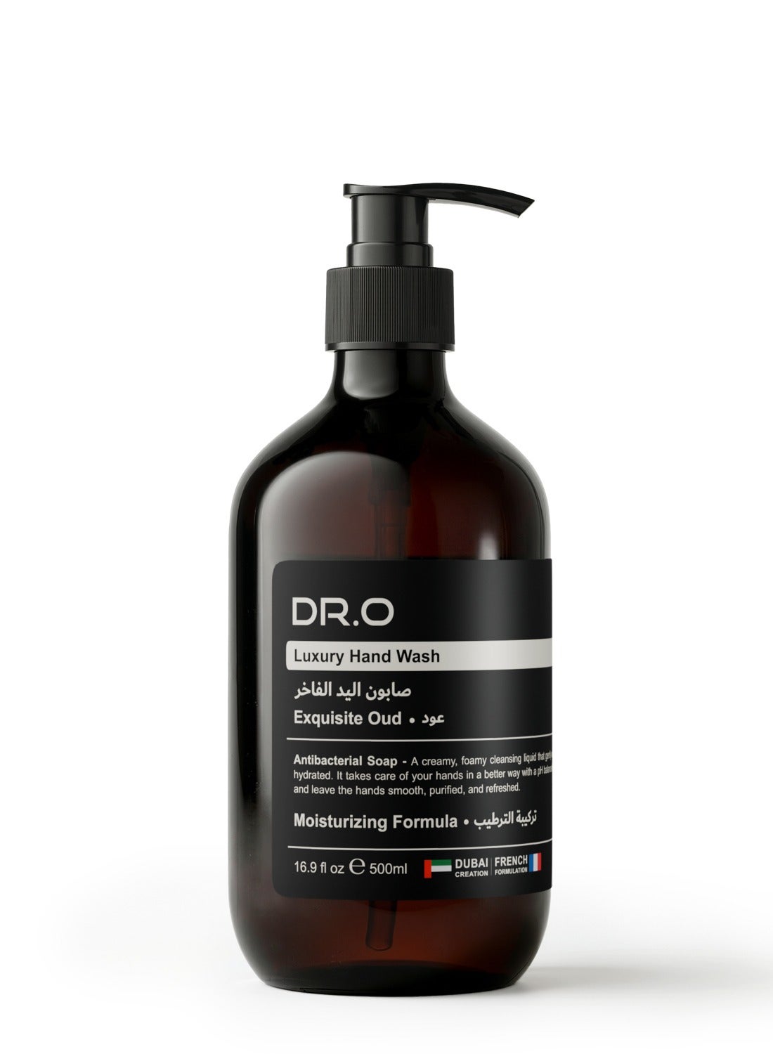 DR.O Premium Antibacterial Hand Wash | EXQUISITE OUD | 500ml | Liquid Soap Enriched With Natural Moisturizers  | pH-Balanced Hydrating Formula Cleanses & Softens Skin | French Formulation & UAE Made