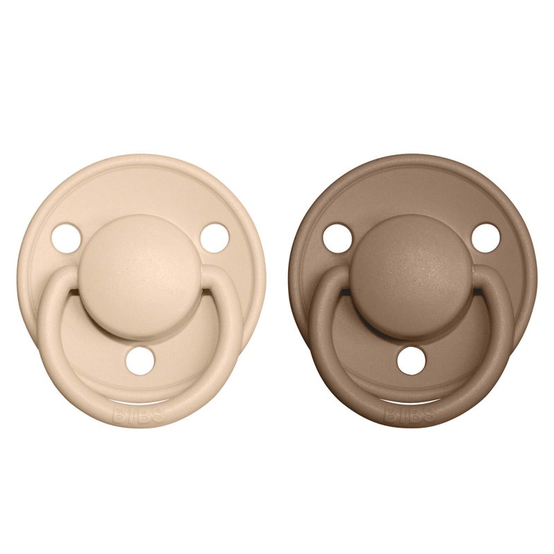 BIBS Pacifiers - De Lux Collection | BPA-Free Baby Pacifier | Made in Denmark | Set of 2 Vanilla/Dark Oak Color Premium Soothers | Size 6-18 Months - Image 2