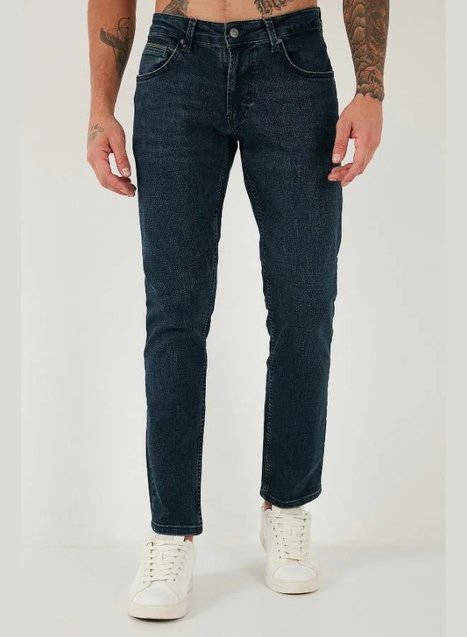 بوراتي جينز بوراتي قطن بقصة عادية وخصر عادي وساق مستقيمة للرجال