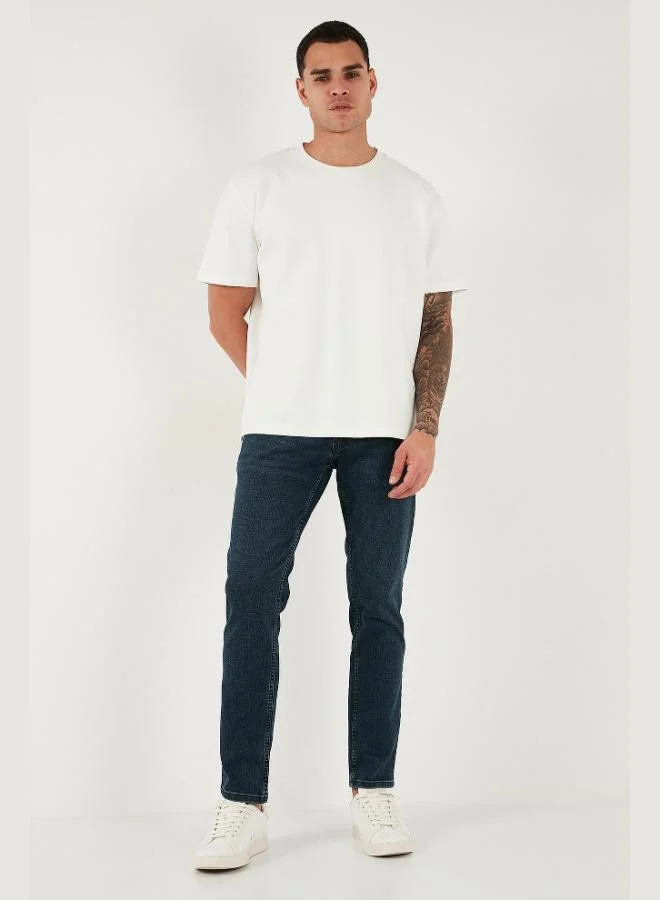 بوراتي جينز بوراتي قطن بقصة عادية وخصر عادي وساق مستقيمة للرجال