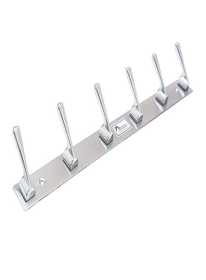 PROMIXO Stainless Steel 6 Pin (Pack of 3) Cloth Hanger Wall Mounted Bathroom Cloth Hanger,Coth Wall Hook,Door Hooks Rail for Hanging Keys,Clothes,Towel - Image 2