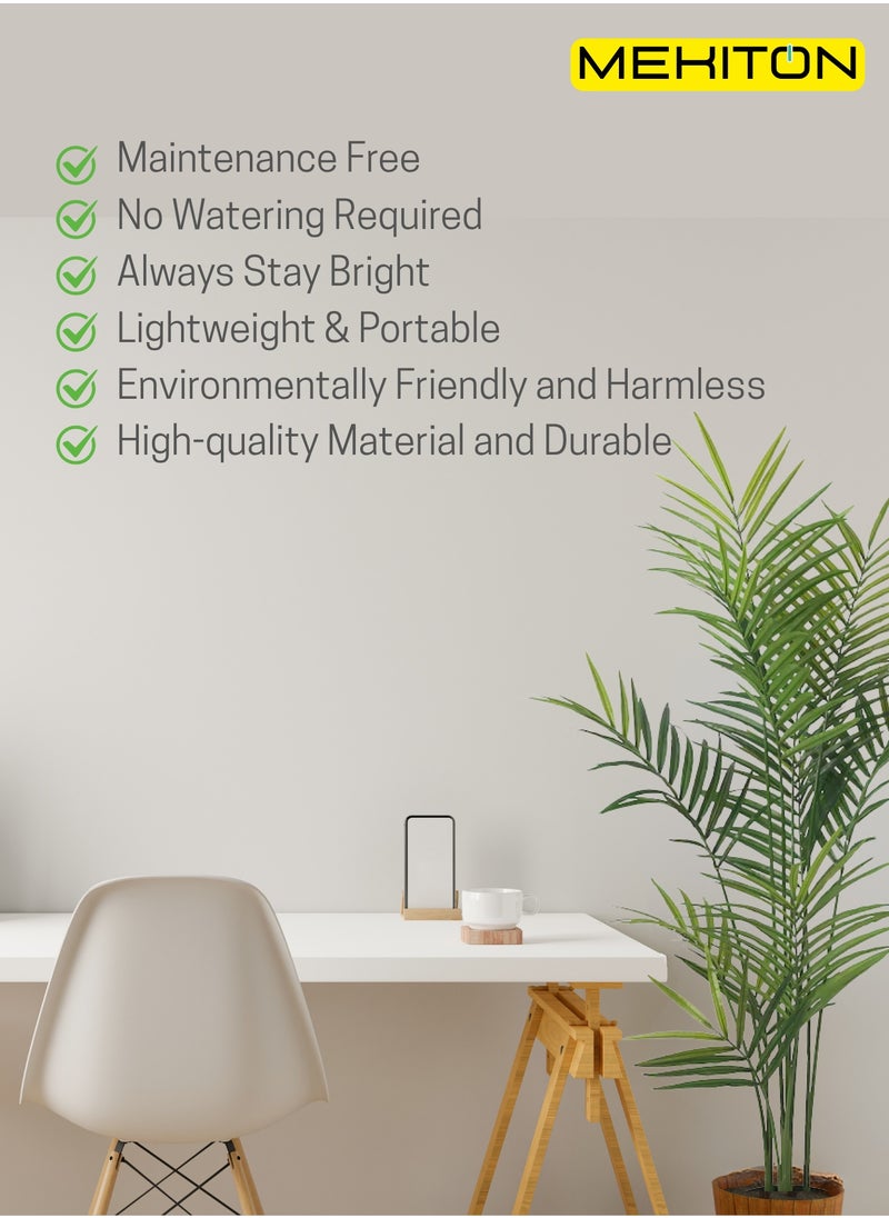 MEKITON MEKITON Artificial Areca Palm Tree – 160cm Tall Faux Indoor Plant with Pot | Realistic Green Decorative Palm for Home, Office & Majlis | No Watering or Sunlight Required.  - Image 5