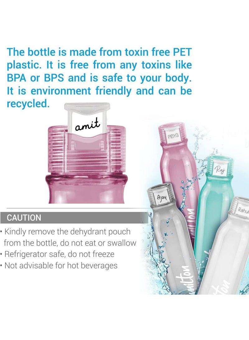Milton Water Bottle 1 Litre – Reusable Plastic Fridge Bottle, BPA Free & Leak-Proof, Lightweight Travel & Office Bottle with Name Tag – Grey - Image 3