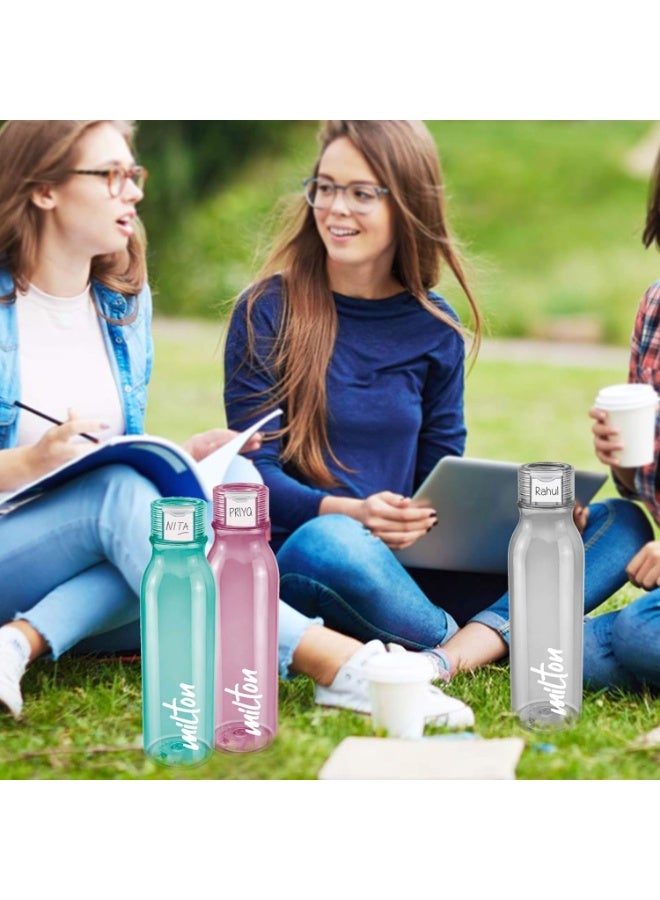 Milton Water Bottle 1 Litre – Reusable Plastic Fridge Bottle, BPA Free & Leak-Proof, Lightweight Travel & Office Bottle with Name Tag – Grey - Image 5