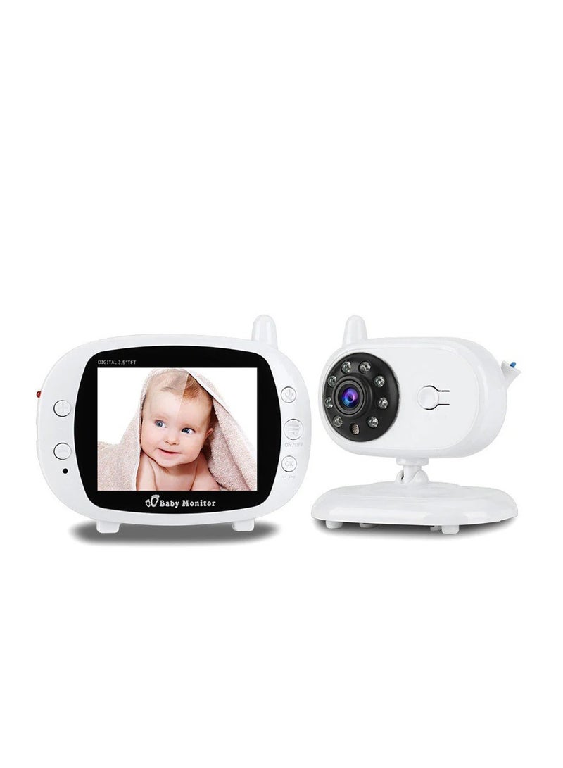 Wireless Baby Monitor - 3.5 Inch Display, Temperature Monitoring, Two-Way Audio, 3M Night Vision, IR Cut, 2.4GHz, Play Songs  - Image 1