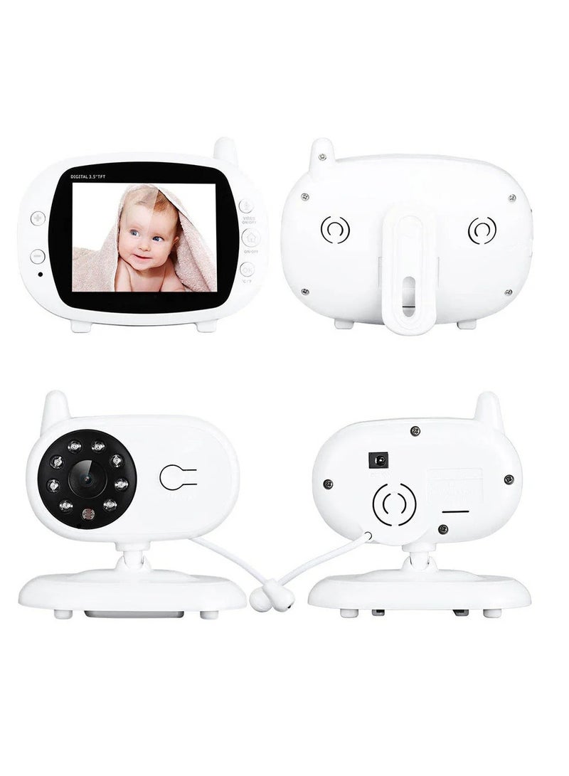 Wireless Baby Monitor - 3.5 Inch Display, Temperature Monitoring, Two-Way Audio, 3M Night Vision, IR Cut, 2.4GHz, Play Songs  - Image 2