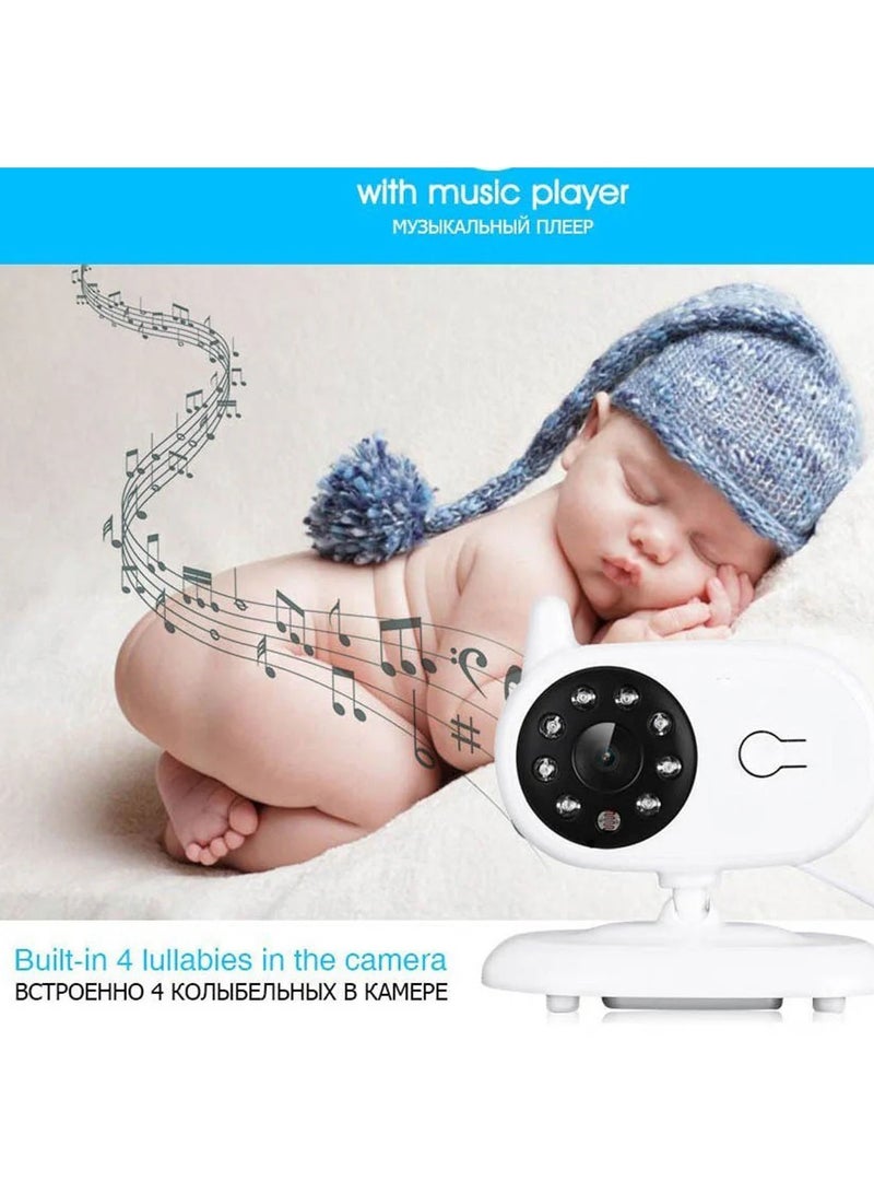 Wireless Baby Monitor - 3.5 Inch Display, Temperature Monitoring, Two-Way Audio, 3M Night Vision, IR Cut, 2.4GHz, Play Songs  - Image 4