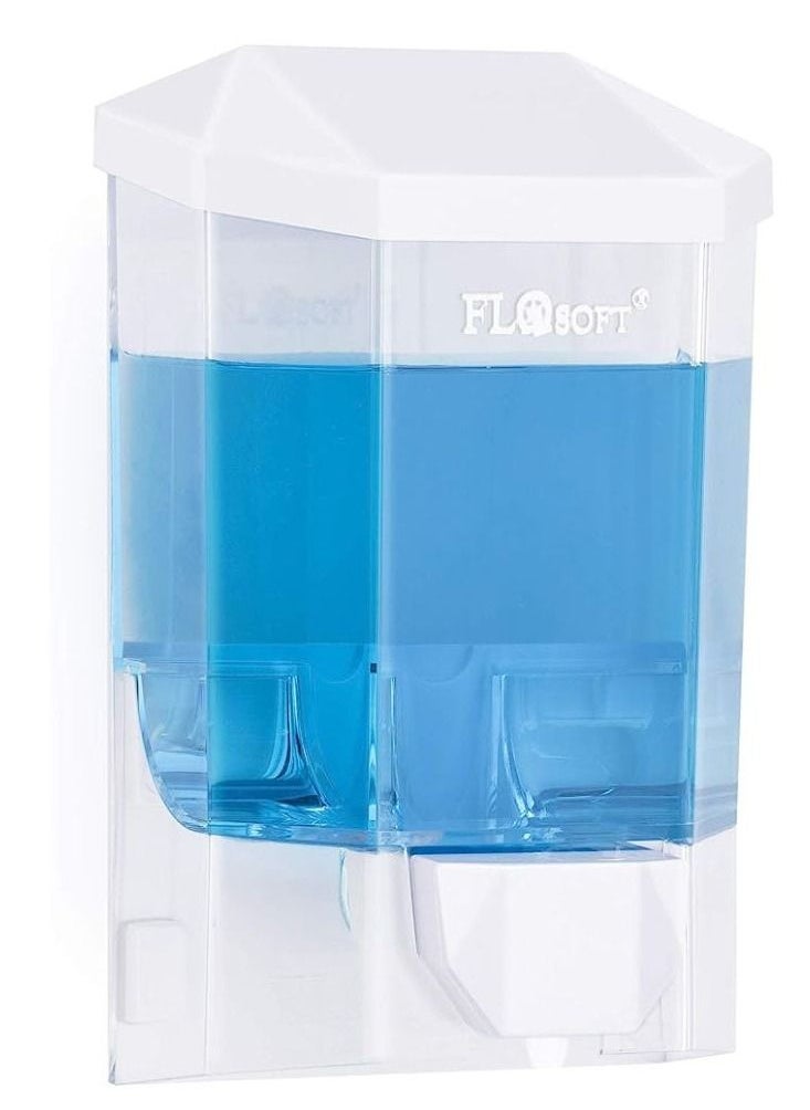 FLOSOFT Liquid soap dispenser, white/transparent, 500ml 