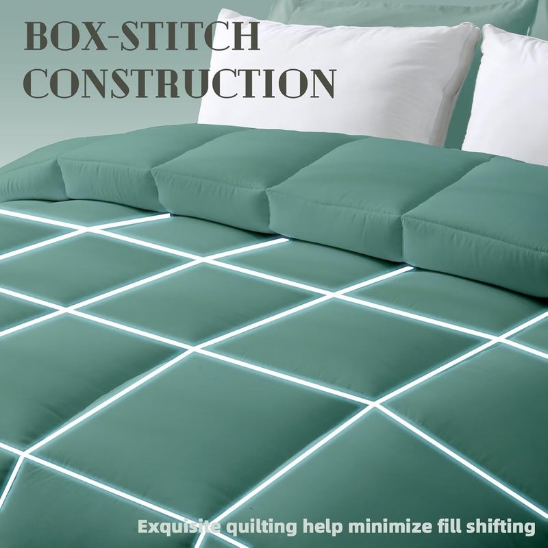 DOWNCOOL Comforters Oversize King Size,Sage Green Duvet Insert,Lightweight | Corner Tabs,All Season, Down Alternative Hotel Comforter, Oversize King 116x98 Inches - Image 4