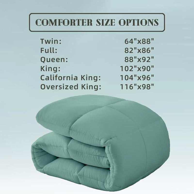 DOWNCOOL Comforters Oversize King Size,Sage Green Duvet Insert,Lightweight | Corner Tabs,All Season, Down Alternative Hotel Comforter, Oversize King 116x98 Inches - Image 5