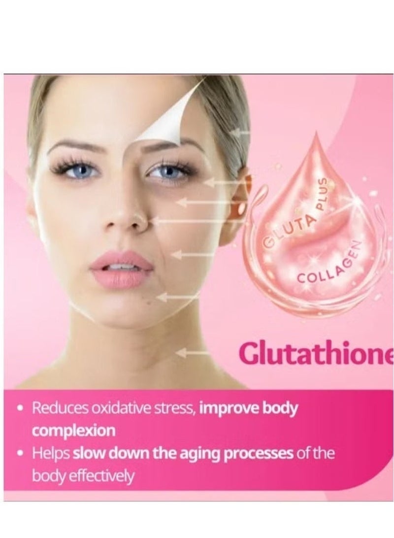 ناشر جلو زجاجتان، جلوتاثيون كولاجين متوهج، تركيبة مضادة للشيخوخة، تبييض البشرة وتفتيحها، فيتامينات بنكهة الفراولة، 60 علكة عضوية + 60 علكة عضوية - Image 3
