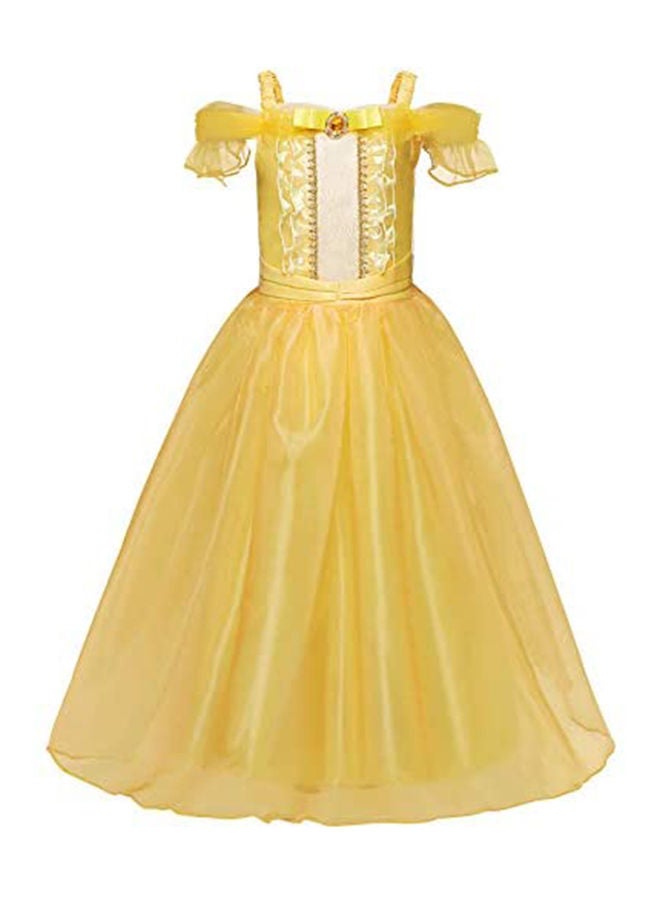 NIBEMINENT 6-Piece Belle Princess Costume And Many More Accessories Sets Multicolour 3 Years 130cm - Image 5