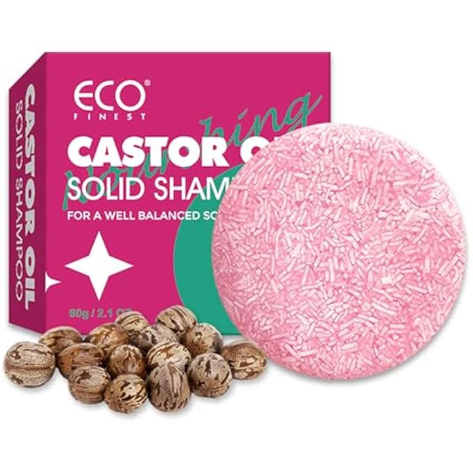 AKBAN Castor Oil Shampoo Bar for Hair Strengthening & Volumizing, Castor Shampoo Soap for All Hair Types, No Harsh Chemicals