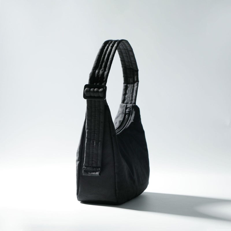 FASTFAIRY Mini Nylon Shoulder Bag - Adjustable Quilted Strap, Structured Slouchy Design with Interior Zip Pocket - Image 3