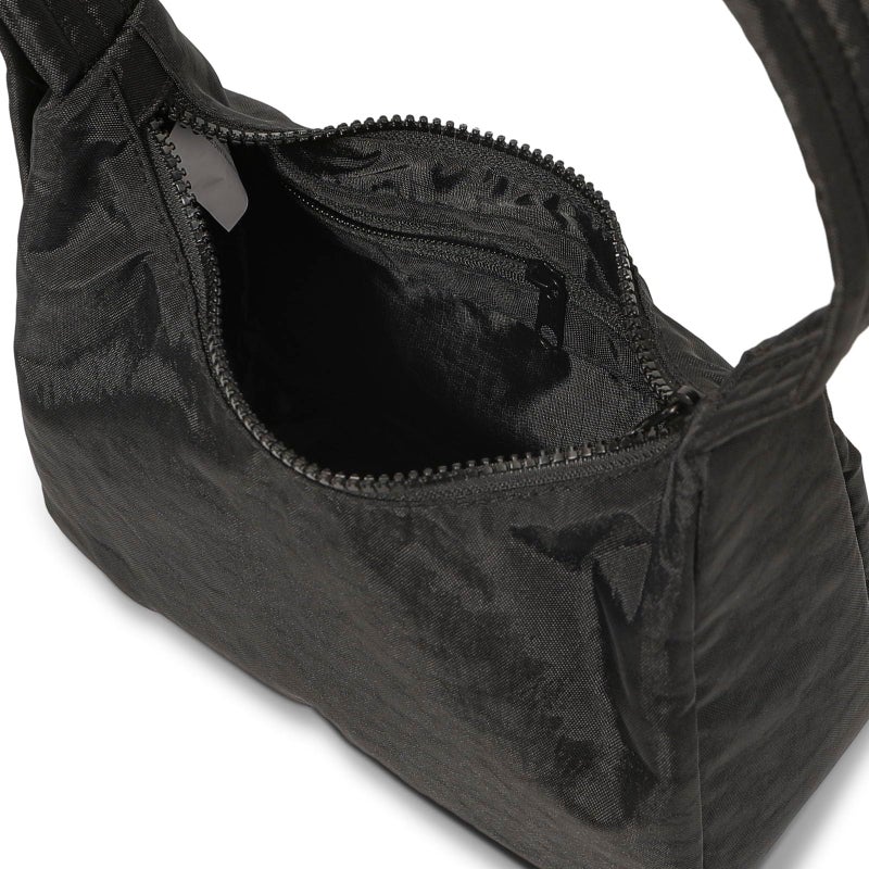 FASTFAIRY Mini Nylon Shoulder Bag - Adjustable Quilted Strap, Structured Slouchy Design with Interior Zip Pocket - Image 4