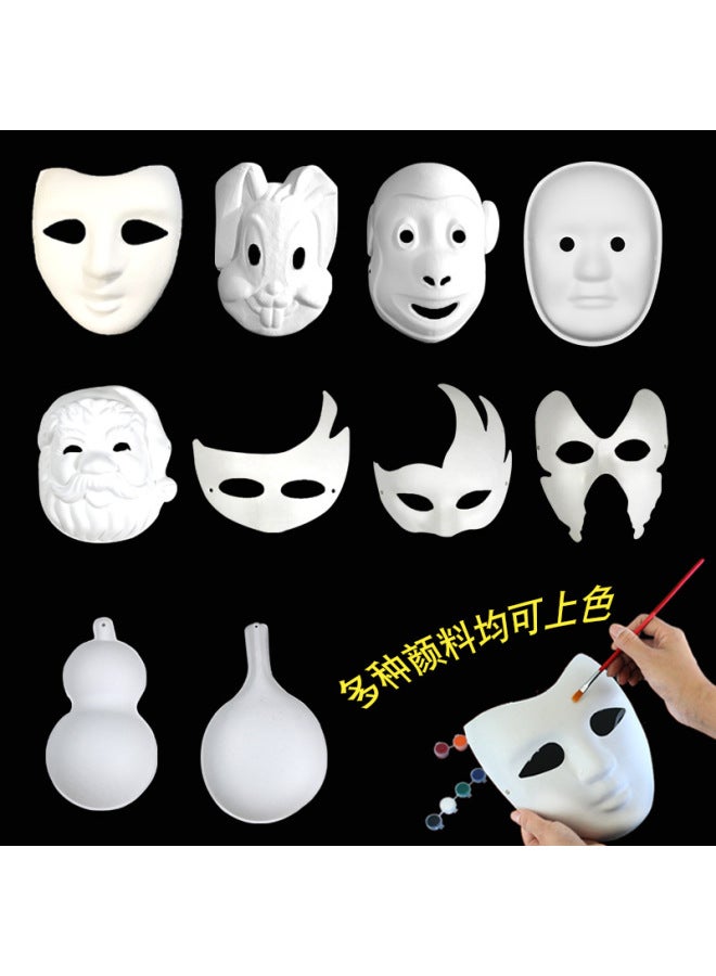Blank Pulp Peking Opera Facial Mask Children's Diy Hand-painted Material Package Handmade Mask Full Face Male Half Face - Image 2
