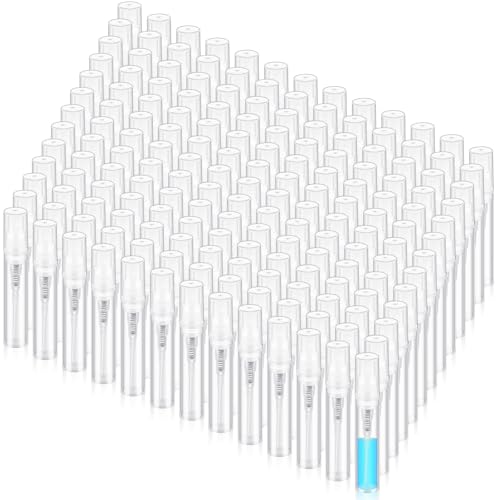 Zhehao 200 Pcs Mini Spray Bottles 3 ml Clear Plastic Perfume Bottles Refillable Fine Mist Perfume Atomizer Portable Empty Sample Containers for Cleaning Essential Oils Travel - Image 1