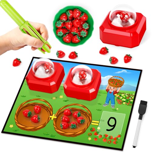 SkilLify Math Board Games for Kids with Dice Poppers Math Manipulatives Kindergarten Preschool Math Games Counters Toys Addition and Subtraction Dice Games Homeschool Supplies Classroom Must Haves - Image 1
