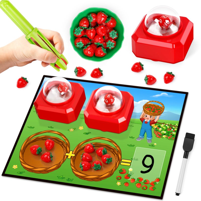 SkilLify Math Board Games for Kids with Dice Poppers Math Manipulatives Kindergarten Preschool Math Games Counters Toys Addition and Subtraction Dice Games Homeschool Supplies Classroom Must Haves - Image 2