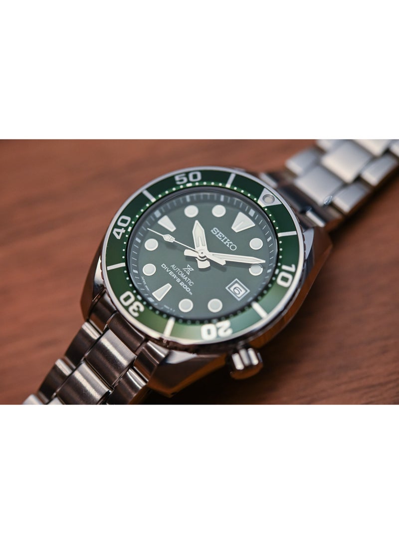 Seiko ساعة غوص بروسبكس سومو SPB103J1، 45 مم قرص أخضر، علبة وسوار من الفولاذ المقاوم للصدأ، 200 م مقاومة للماء - Image 4
