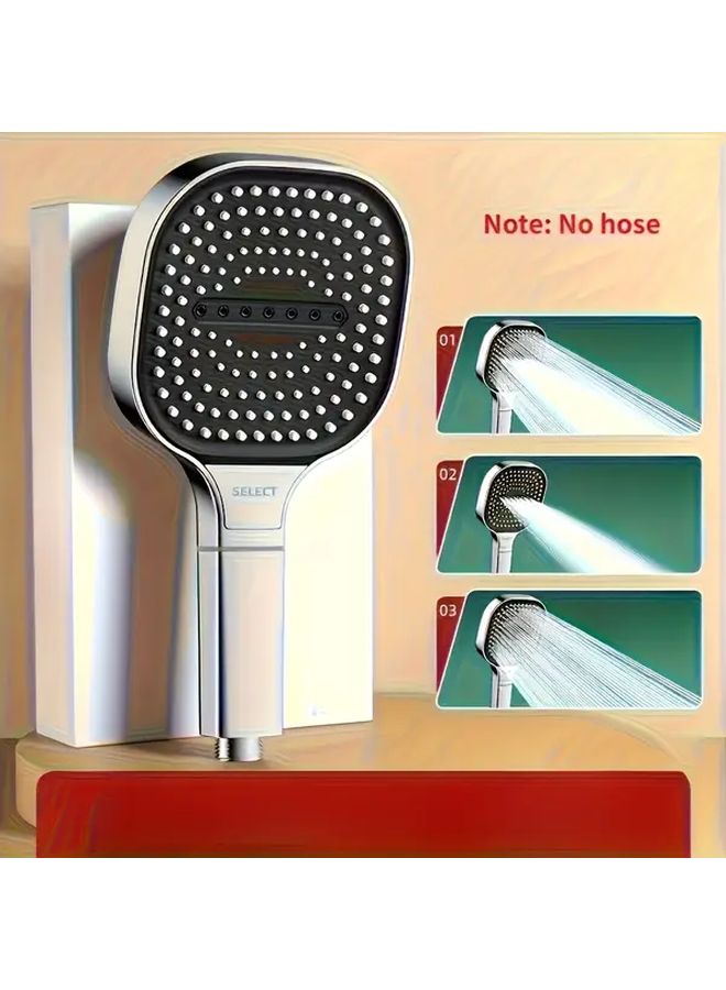 Black Nozzle Shower Head With 3 Spray Patterns Handheld Rainfall Square Water Saving Design - Image 5
