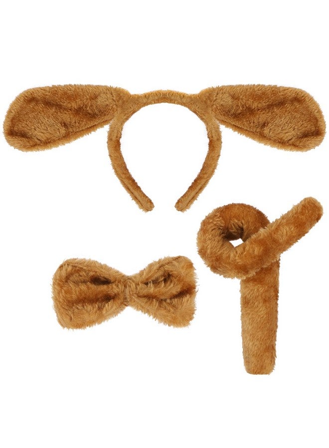 إيفر ماركت طقم أزياء الكلاب من إيفر ماركت، مكون من 3 قطع - آذان، ذيل، ربطة عنق - طقم أزياء تنكرية للحيوانات للهالوين، أعياد الميلاد، الكريسماس، حفلات التنكر - Image 1