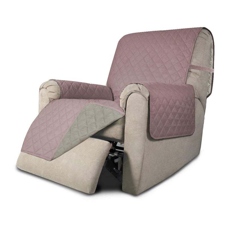 Easy-Going EasyGoing Recliner Sofa Slipcover Reversible Sofa Cover Water Resistant Couch Cover Furniture Protector with Elastic Straps for Pets Kids Children Dog Cat Recliner PinkBeige