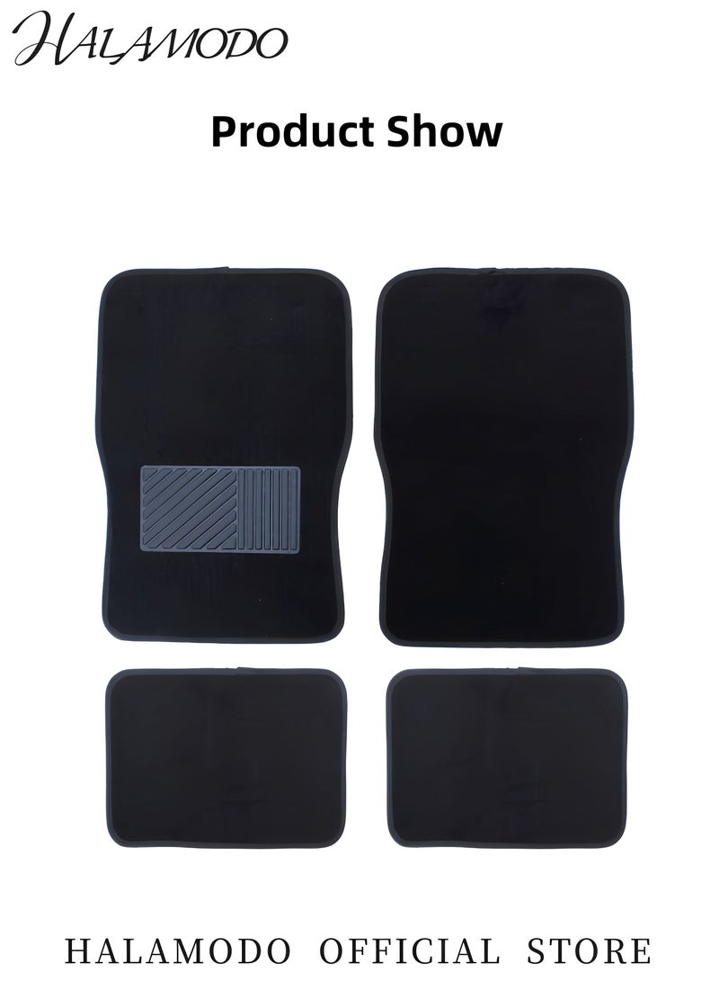Generic 4PCS Universal Car Floor Mats Set Basic Car Carpet Car Floor Mats Premium Anti Slip PVC Automobile Pad Wear-resistant Mats Fit for Cars & Trucks & SUV  - Image 2