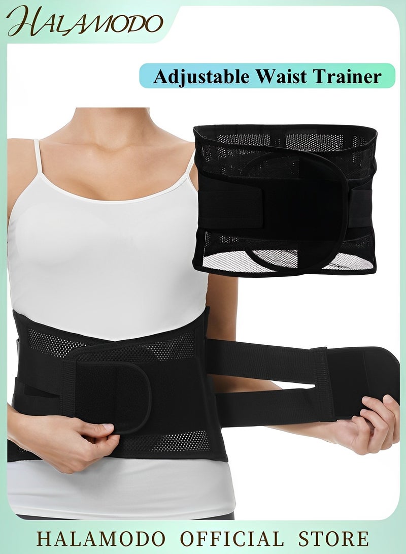HALAMODO Waist Trainer Slimming Bands Corset Slimming Body Shaper Workout Sauna Sweat Band Adjustable Double Pull Lumbar Brace for Men Women  - Image 1