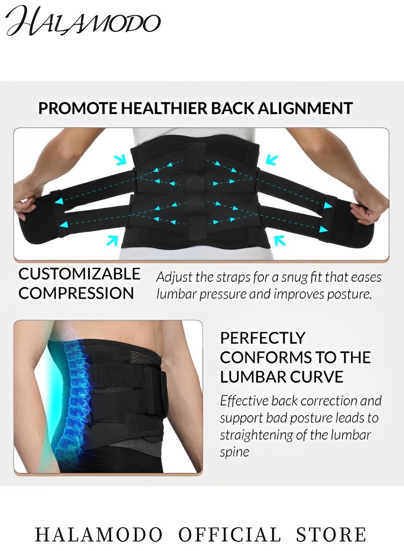 HALAMODO Waist Trainer Slimming Bands Corset Slimming Body Shaper Workout Sauna Sweat Band Adjustable Double Pull Lumbar Brace for Men Women  - Image 2