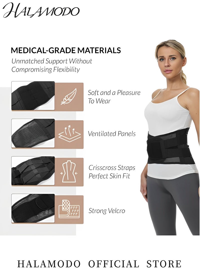 HALAMODO Waist Trainer Slimming Bands Corset Slimming Body Shaper Workout Sauna Sweat Band Adjustable Double Pull Lumbar Brace for Men Women  - Image 5