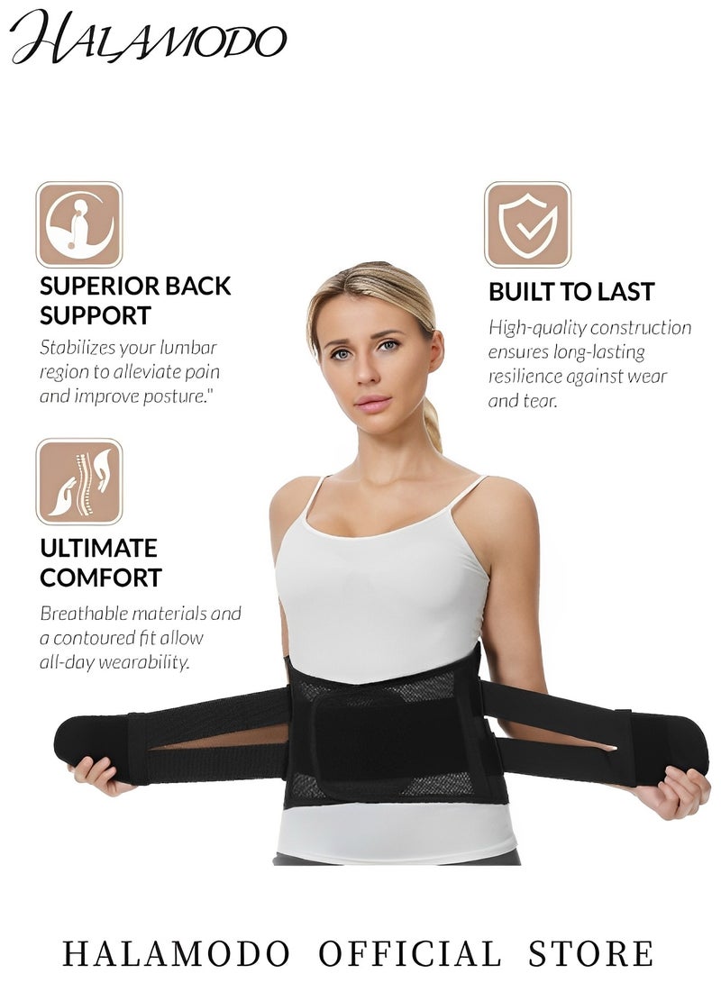 HALAMODO Waist Trainer Slimming Bands Corset Slimming Body Shaper Workout Sauna Sweat Band Adjustable Double Pull Lumbar Brace for Men Women  - Image 4