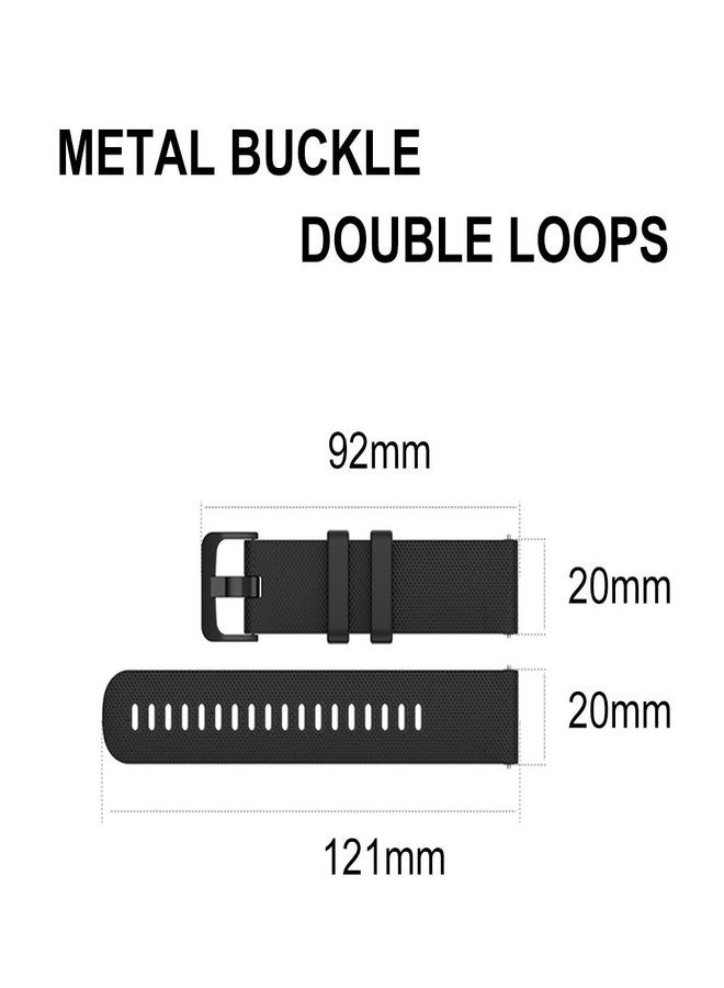 Yeejok Galaxy Watch 3 41mm Bands Silicone, Samsung Galaxy Watch Active 2 44mm Bands Sport for Men Women, 20mm Replacement Watch Strap for Samsung Gear Sport/Galaxy Watch Active 40mm-Black - Image 5