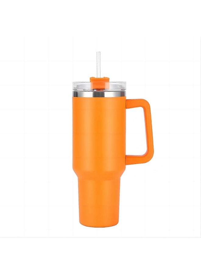 40oz Stainless Steel Travel Tumbler with Handle & Straw – Insulated Mug for Hot & Cold Beverages – Leak-Resistant Lid, Car Cup Holder Compatible – Durable & Stylish Drinkware for Everyday Use  - Image 4