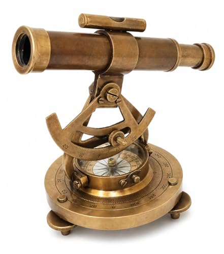 THOR INSTRUMENTS Antique Brass Alidade Compass 6 Nautical Decorative Alidade Compass Rustic Vintage Home Decor Gifts - Image 1