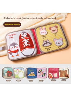 Tear The Book Baby Baby Early Education Cloth Book Tear Not To Rot Can Bite 6 Months 8 Hook And Loop Toy Quiet Book Enlightenment-Color:Unbreakable Cloth Book - Enlightenment Bilingual