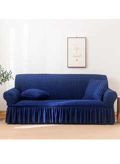 Arabest sofa cover 2 seater Super Stretchable Wrinkle-free Full Coverage Couch Slipcover Exquisitely Detailed Slip Flexible Resistant Jacquard Sofa Cover Dark Blue 100-200cm  - Image 3