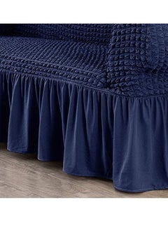 Arabest sofa cover 2 seater Super Stretchable Wrinkle-free Full Coverage Couch Slipcover Exquisitely Detailed Slip Flexible Resistant Jacquard Sofa Cover Dark Blue 100-200cm  - Image 4