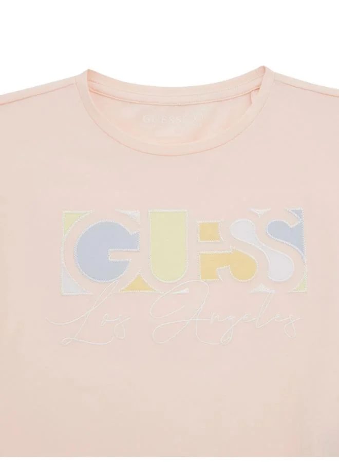 جس Kids Slogan Crew Neck T-Shirt