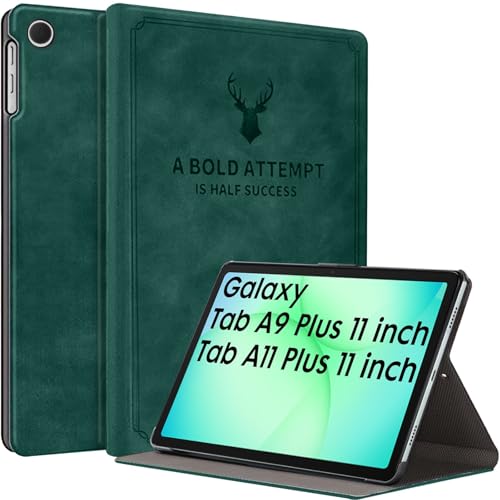 Robustrion for Samsung Galaxy Tab A11+ 11" & A9+ 11 inch Cover Case, Deer Flip Cover Case for Samsung Tab A11 Plus Tablet Cover [Auto Sleep Wake Support] - Dark Green - Image 1