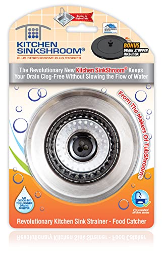 SinkShroom Revolutionary Clog-Free Sink Strainer Basket with Stopper, Stainless Steel - Image 1