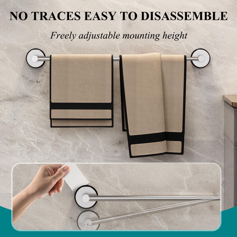 BKV Towel Bar for Bathroom Wall,Adjustable 12~21 Inch Towel Racks for Bathroom Wall Mounted, Towel Holder for Glass Shower Door,Bathroom Accessories,Apparment Essentials,Home Decor-Silver - Image 4